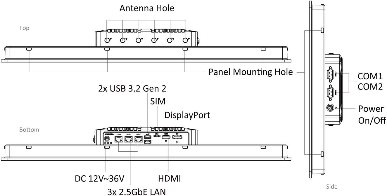 Anewtech-Systems-Industrial-Panel-PC-Touch-computer-P-AIO-W221-ASL-3L-Premio-layout.