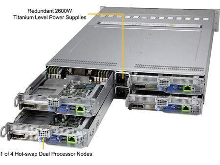 Anewtech Systems Supermicro Servers Supermicro Singapore SuperServer SYS-220BT-HNTR Industrial Twin Server Supermicro Computer 4Hot-plug System Nodes in 2U SYS-220BT-HNTR